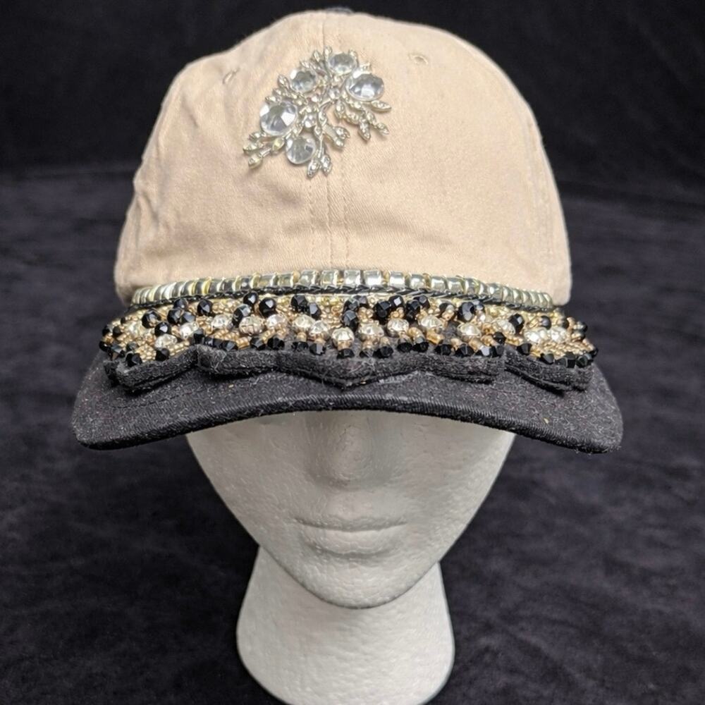 Tan & Black Crystal Hat